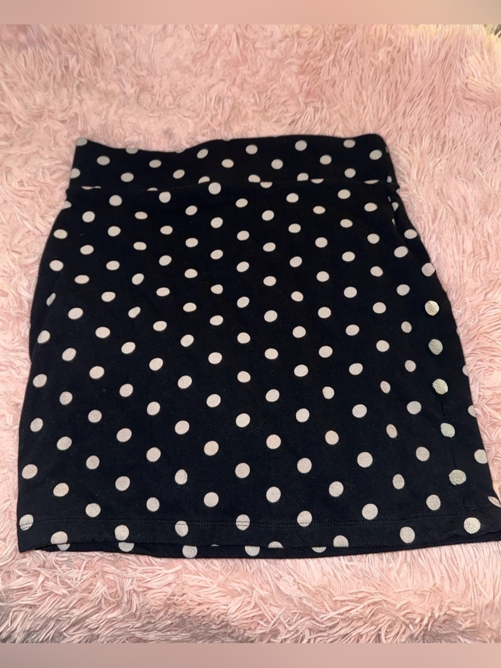 Black Polka Dot Mini Skirt M - Picture 2 of 3